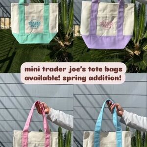 Trader Joe's Mini Tote Bags in Pastel Colors
